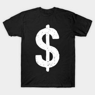 Dollar Sign Doodle White T-Shirt